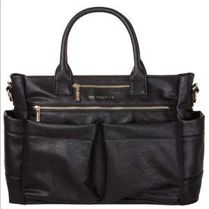 Honest Company Black Leather Diaper Bag
